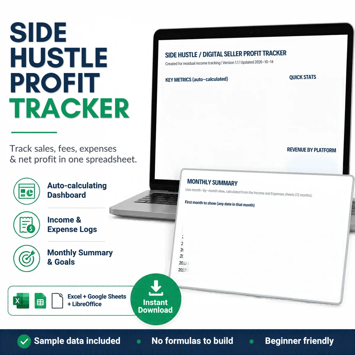 Digital Seller Profit Tracker product cover