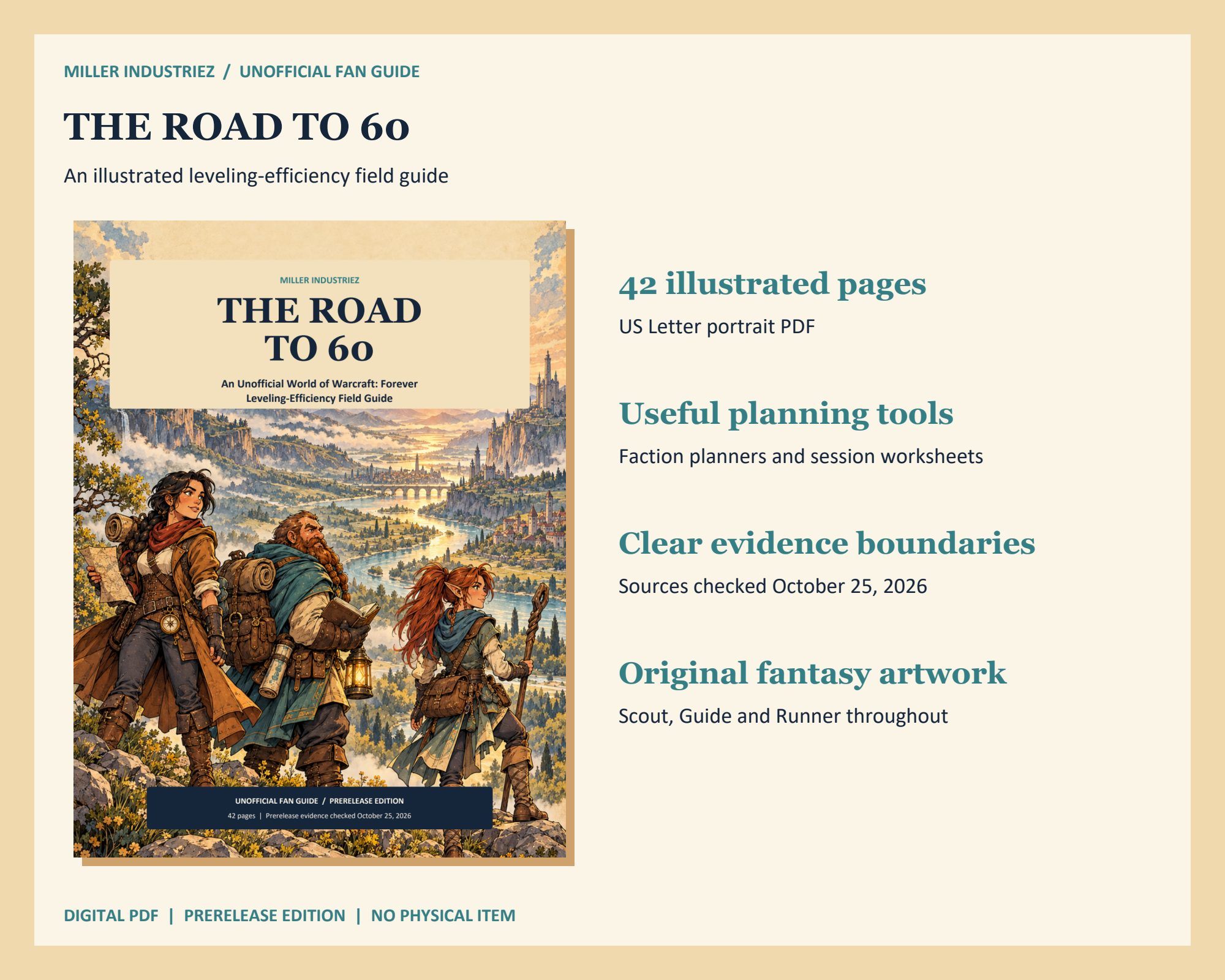 The Road to 60 illustrated cover and guide features
